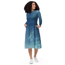 Image 2 of Blue microbes long sleeve midi dress