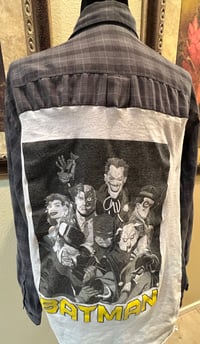 Vintage Gray/Black Flannel Shirt Batman