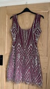 Art Deco luxurious beaded mauve dress