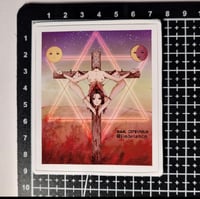 Image 2 of Anime Style Dismbered Naked Woman Nailed To A Crucifix Matte Vinyl Sticker