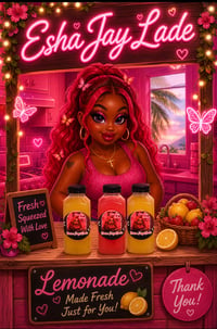 Esha Jay Lade (SHIPPING ONLY NO PICK UP) Strawberry, Mango, And Peach Lemonade 12oz