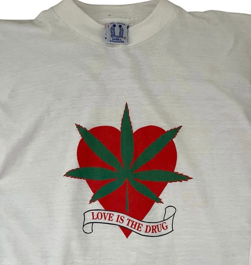 Image of Vintage 90’s Love Is The Drug rave longsleeve T Shirt: Fits S-M