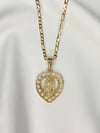 Corazón De Virgin Mary 14K Gold Plated Necklace 