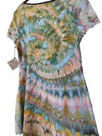 Image 6 of XL 90's Babydoll Mini Dress in Earthy Spiral Ice Dye