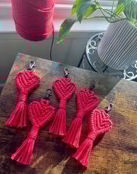 Image 1 of Heart Keychain - macrame