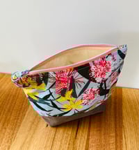 Image 4 of Fabric Zipper Pouch - Pink/Yellow/Blue Australian Flora