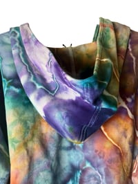 Image 9 of ♻️ UPCYCLED XXL Ladies Hoodie in Earthy Geode Ice Dye