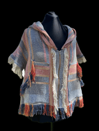 Image 1 of Large Short Sleeve Tapestry Zip-up