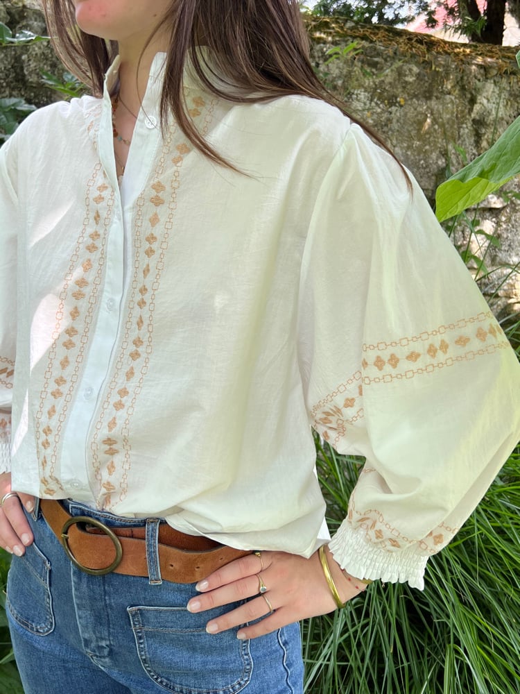 Image of Blouse Bohème "LARA" Ivoire Brodé T1 - T2 -T3