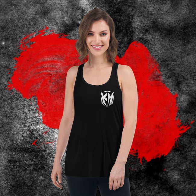 KH Logo White Flowy Racerback Tank