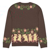 Image 4 of Dancing Mice + Flowers Knitted Crew Sweater