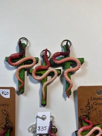 Image 2 of Mini Worm wall crosses, pendants, & earrings