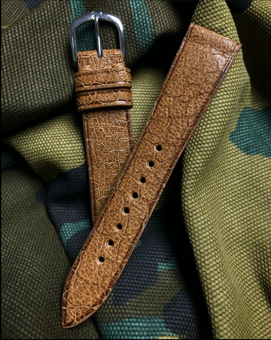 Image of Vintage cracked goatskin watch strap