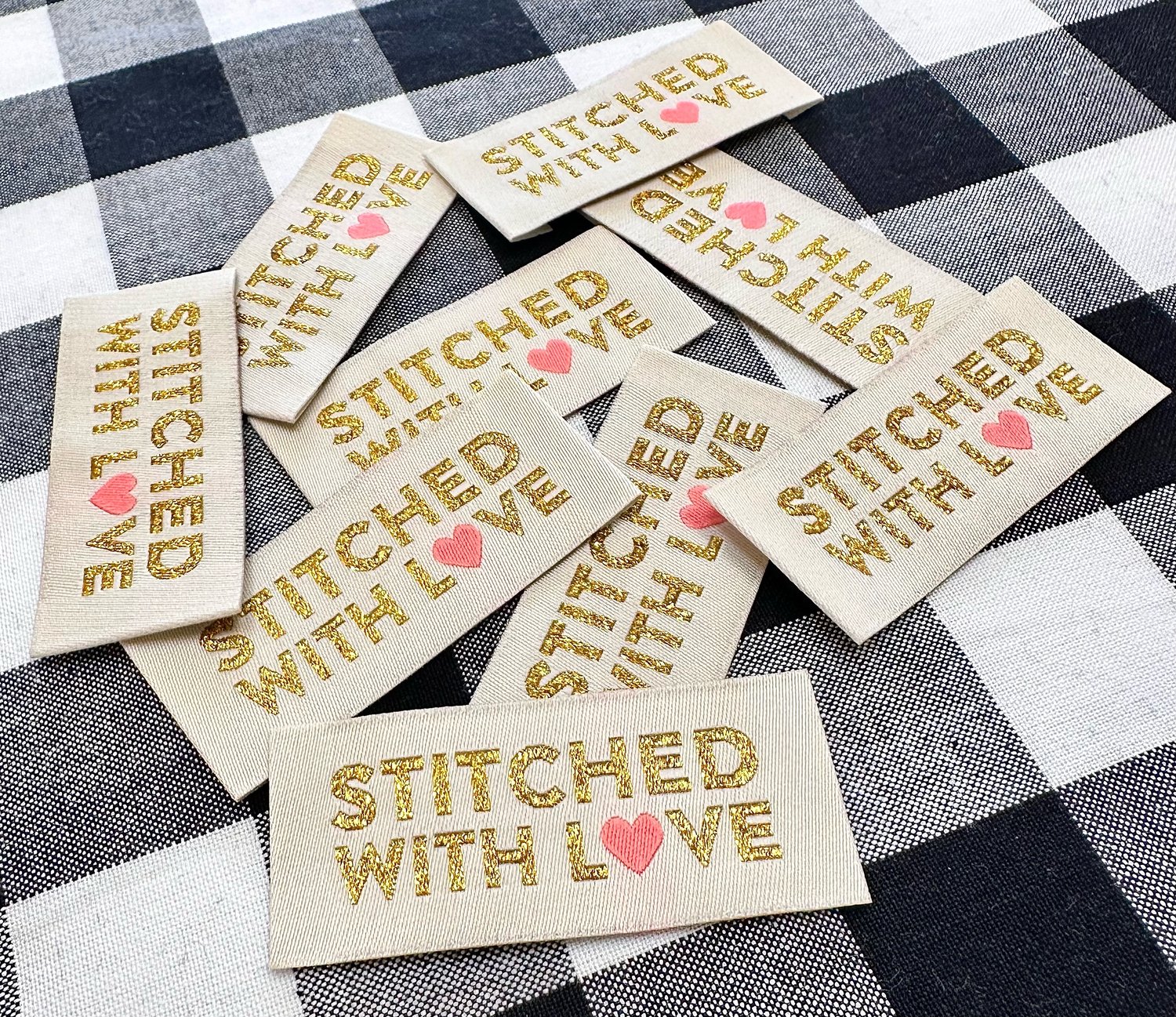 Image of Sarah Hearts Woven Tags - Love