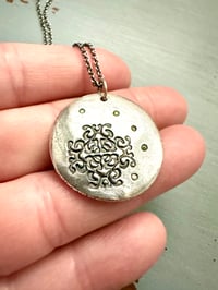 Image 11 of green sapphire pendant with handwritten quote