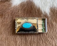 Image 1 of Stamped Campitos Turquoise Matchbox Cover