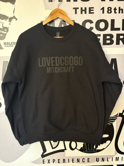 Image of LOVE DC GOGO "Black Out" Crewneck Sweatshirt