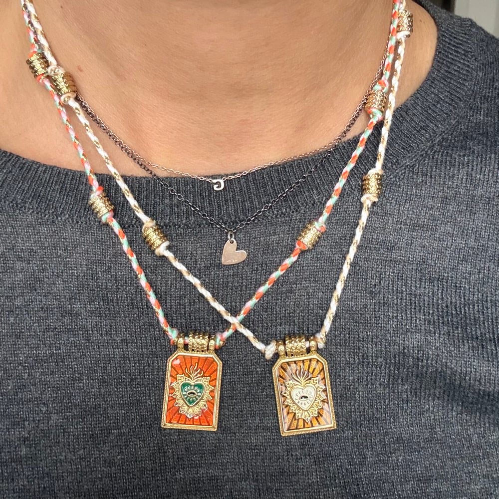 Image of COLLANA PIASTRINA CUORE SACRO