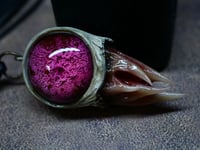 Image 9 of Magenta Bloom Snaggletooth Pendant OOAK