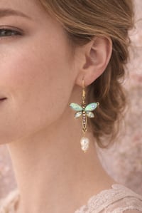 Image 2 of Opalescent Butterfly Earrings 