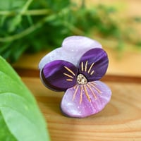 Image 1 of Viola Pin - unicorn and violet acrylic 