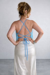 Image 2 of Blue Beaded Top