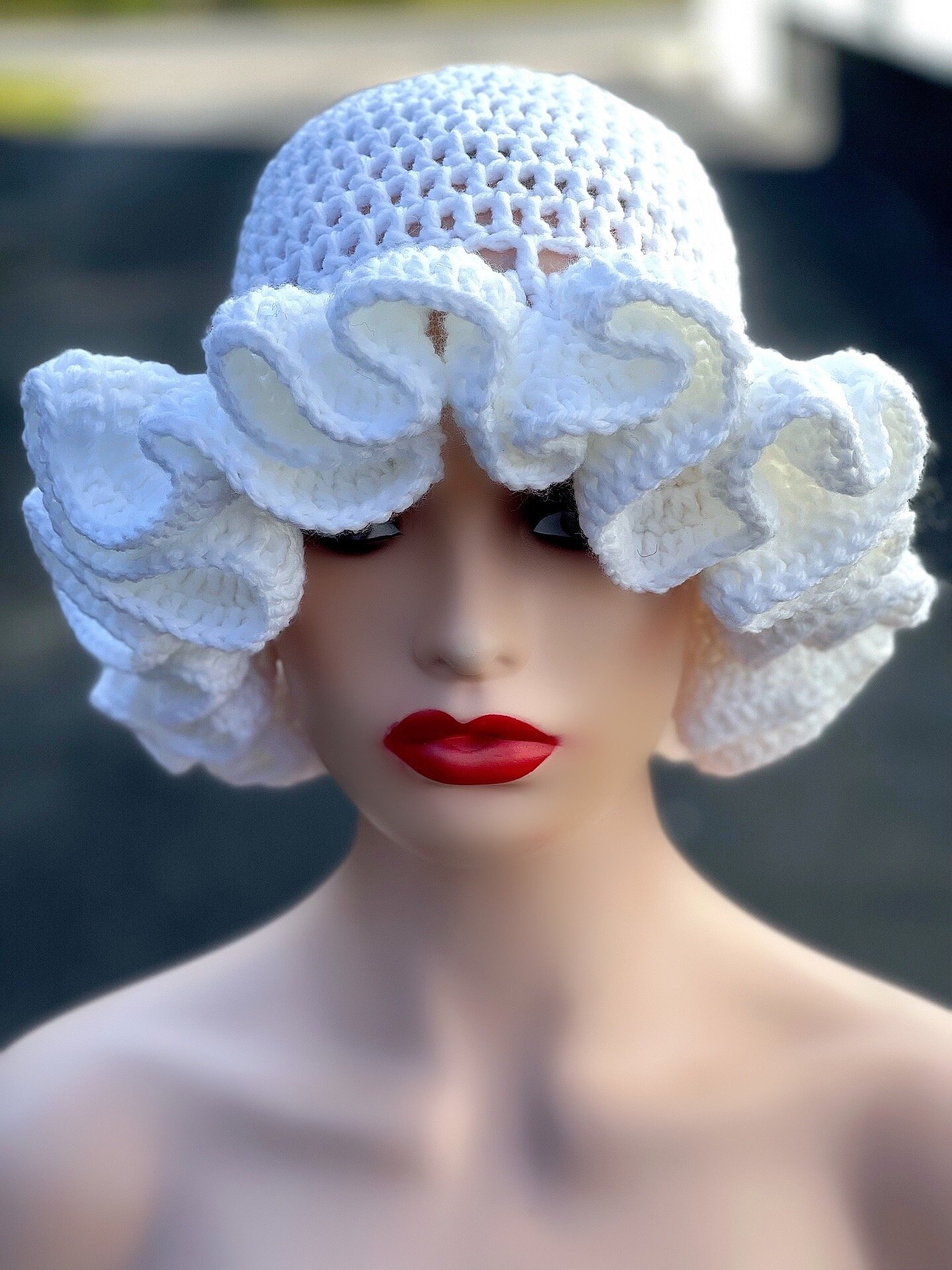 Crochet Ruffle Hat 
