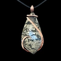 Image 2 of Copper Wave Wrap on Marcasite Pendant (#35)
