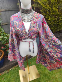 Image 5 of Pefkos co ord sarong set -autumnal pinks