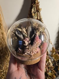 Image 2 of Mummified Bunny Ear Globe- Black & Pink
