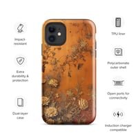 Image 2 of Baroque Goth Inspired Gold and Orange Textured Floral Look Tough Case for iPhone®