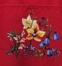 Image 2 of Rainbow Butterfly and Flowers Apron (red)