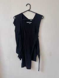 Image 4 of black patchwork asymmetric top