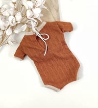 Image 3 of Newborn bodysuit for photoshoot | cinnamon brown | Brayden
