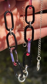 Image 2 of 17.5" Galaxy x Telemagenta + Sterling Silver Chain Necklace