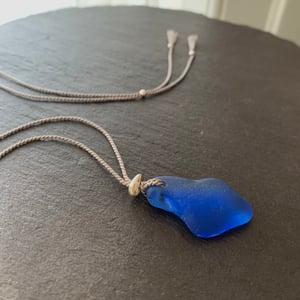 Image of Rare blue sea glass necklace