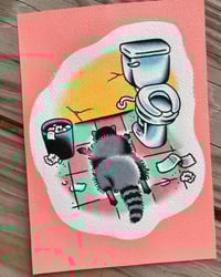 Drunk Raccoon Print