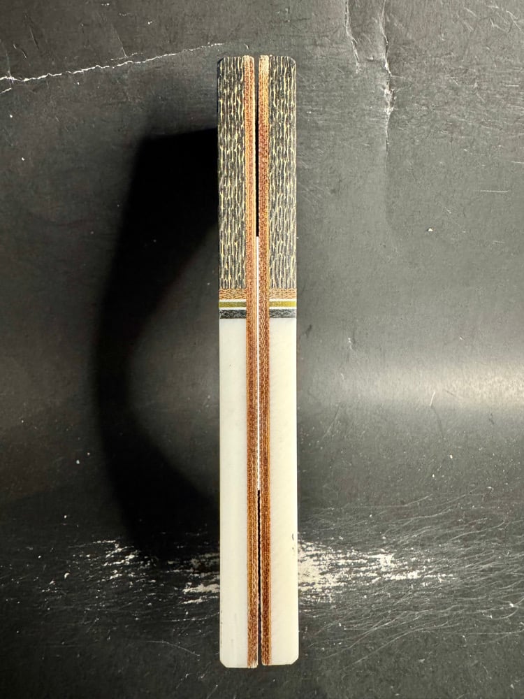 Image of Brass Carbon Fiber & White Faux Ivory Knife Scales