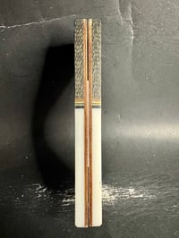 Image 4 of Brass Carbon Fiber & White Faux Ivory Knife Scales