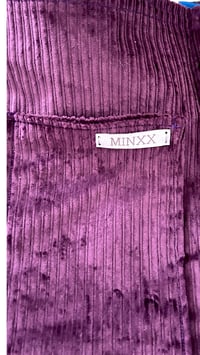 Image 3 of Plum jumbo cordoroy bag  bright blue lining