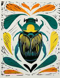Bug Lino Print- beetle