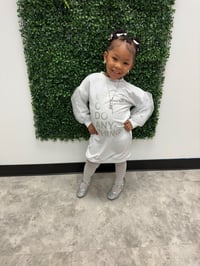 Image 1 of Sweater Dress with Tulle Sleeves 