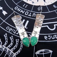 Image 1 of Spellbound Touch Witches Finger Earrings set with Green Chalcedony