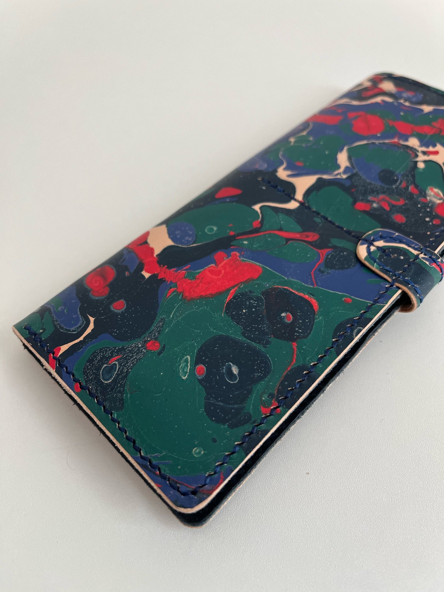 Image of Red/Blue/Green Marbled Long Wallet