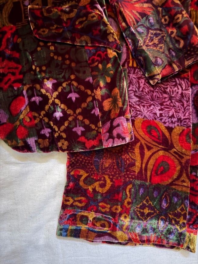 late 60s Indian silk velvet trouser suit 