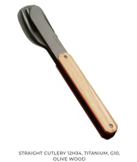 Image 4 of Cutlery Sets - Titanium, G10, olive wood