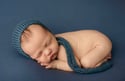 Steel Blue Newborn Bonnet & Wrap Photography Prop Set