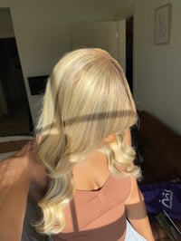 Image 10 of PLATINUM BLONDE 22 inch 9x6 LACE CLOSURE WIG with BANGS