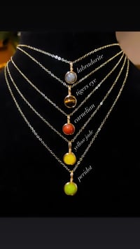 Image 3 of Gold Plated Gemstone Necklace