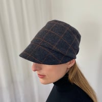 Image 1 of Fitzroy wool cap black check